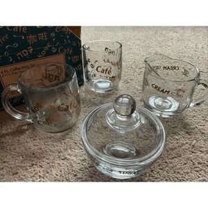 Signature By Toscany Anchor Hocking, made in USA glass 4pc‎ Coffee Mug Set